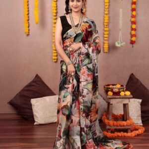 Premium Digital Print Silk Saree-AS-14